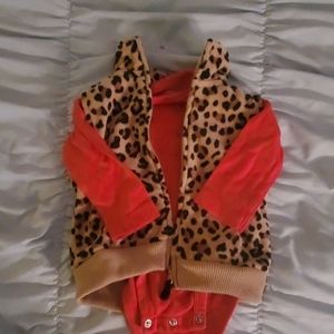 Carters 6mon fleece leopard print vest